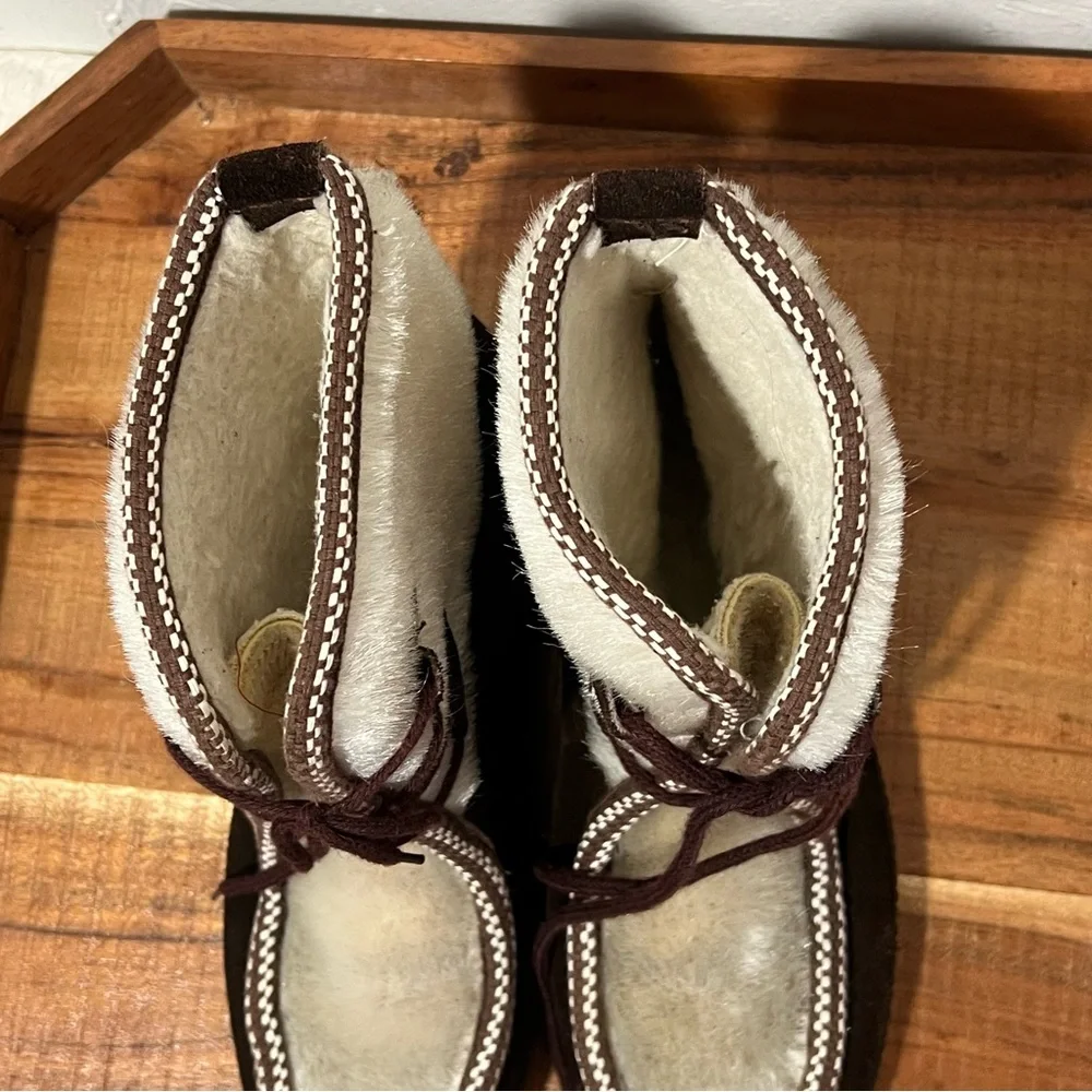 Vintage ski lounger calf hair snow boots 5 / 36